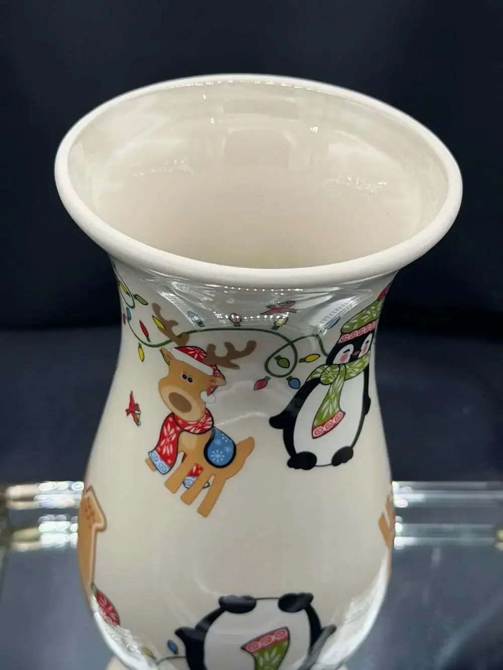 Temp-tations by Tara Winter Whimsy Ceramic Reversible Vase and Candle Holder